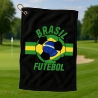 Brasil Futebol Brazil Soccer Golf Towel thumb 1