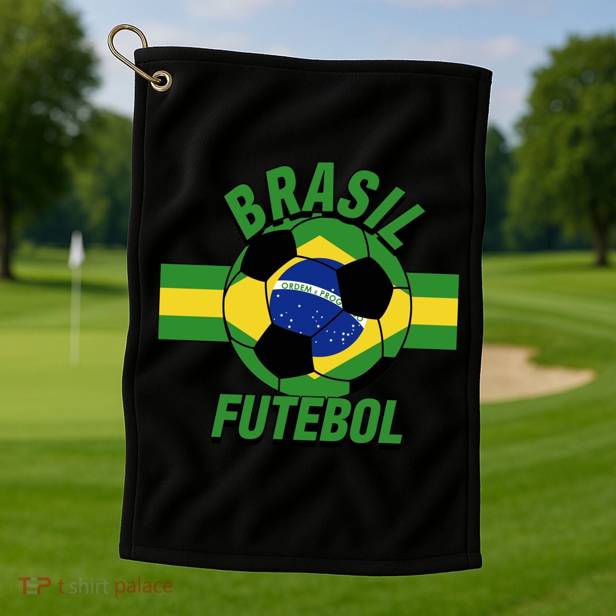 Brasil Futebol Brazil Soccer Golf Towel