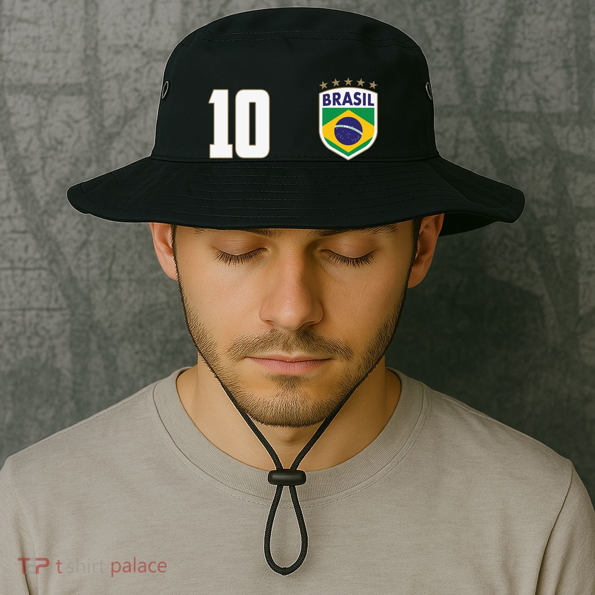 Brasil World Cup Soccer Emblem Jersey Bucket Hat