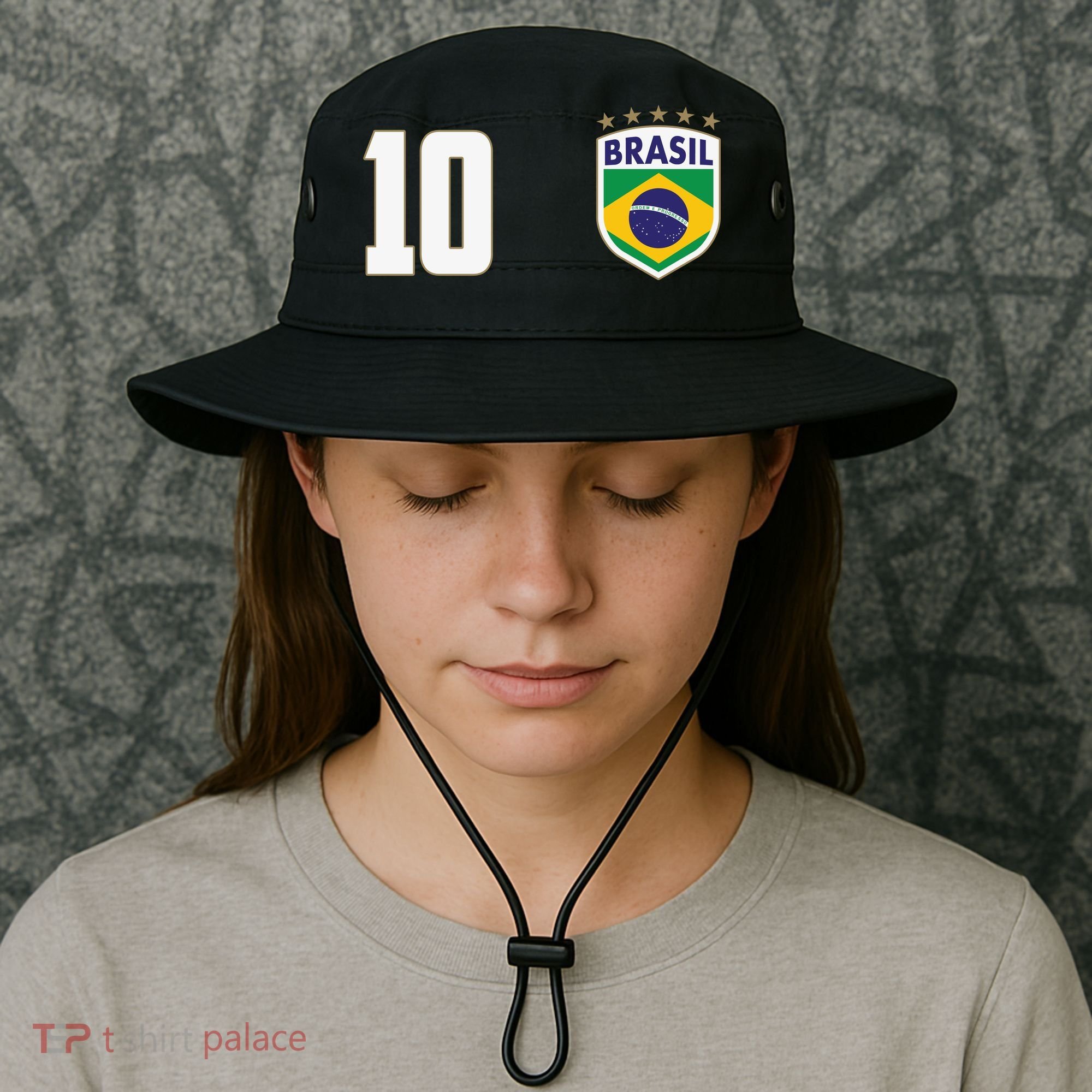 Brasil World Cup Soccer Emblem Jersey Bucket Hat