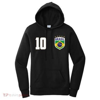Brasil World Cup Soccer Emblem Jersey Women's Hoodie