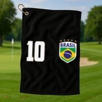 Brasil World Cup Soccer Emblem Jersey Golf Towel thumb 1
