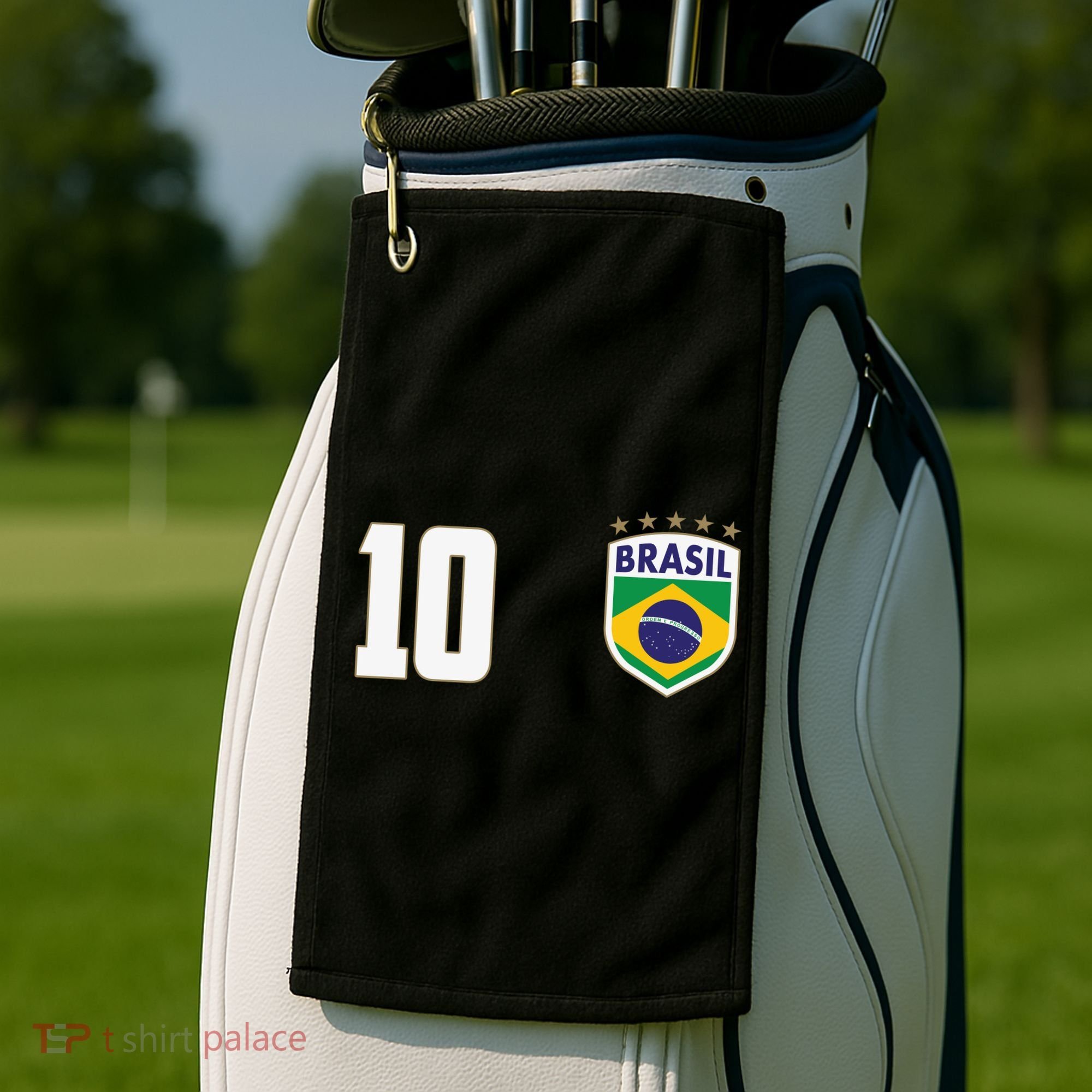 Brasil World Cup Soccer Emblem Jersey Golf Towel