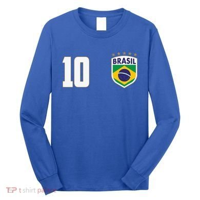 Brasil World Cup Soccer Emblem Jersey Long Sleeve Shirt