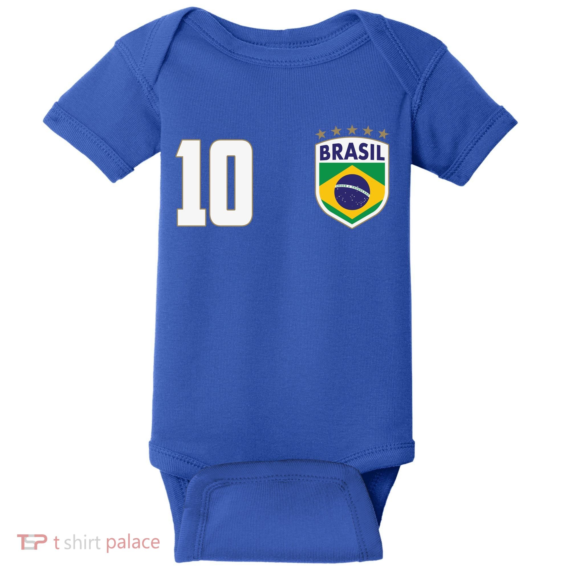 Brasil World Cup Soccer Emblem Jersey Baby Bodysuit