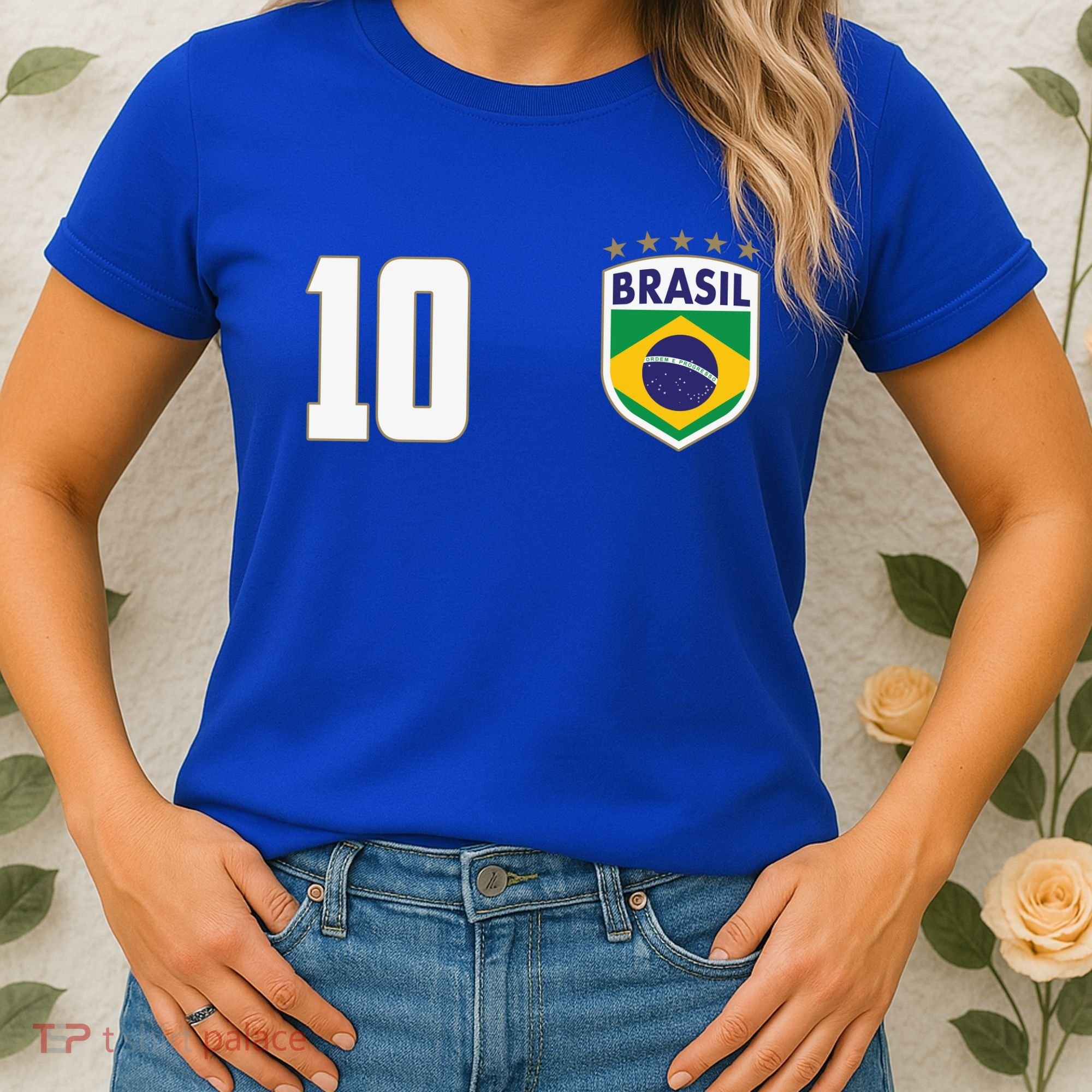 Brasil World Cup Soccer Emblem Jersey Women's T-Shirt