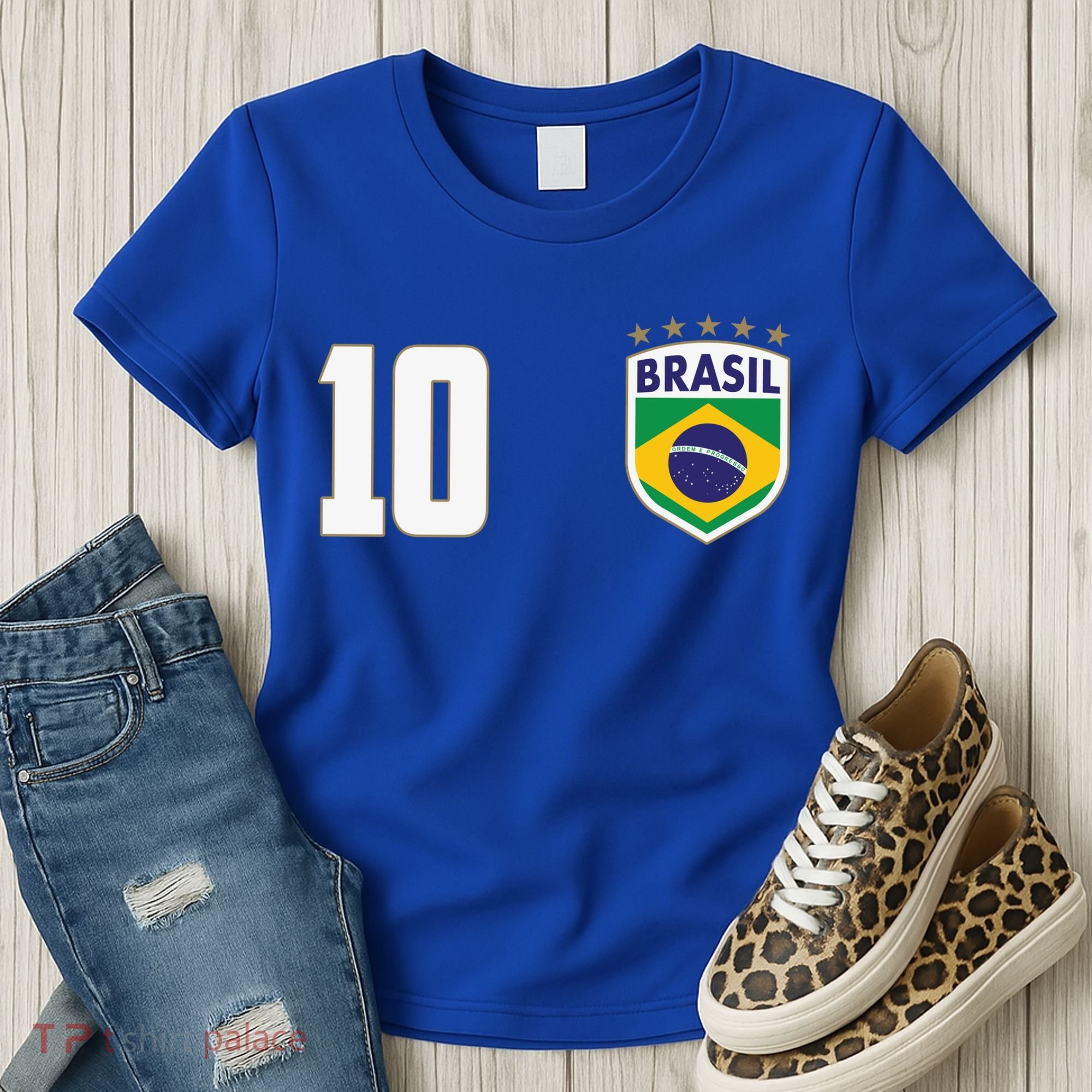 Brasil World Cup Soccer Emblem Jersey Women's T-Shirt