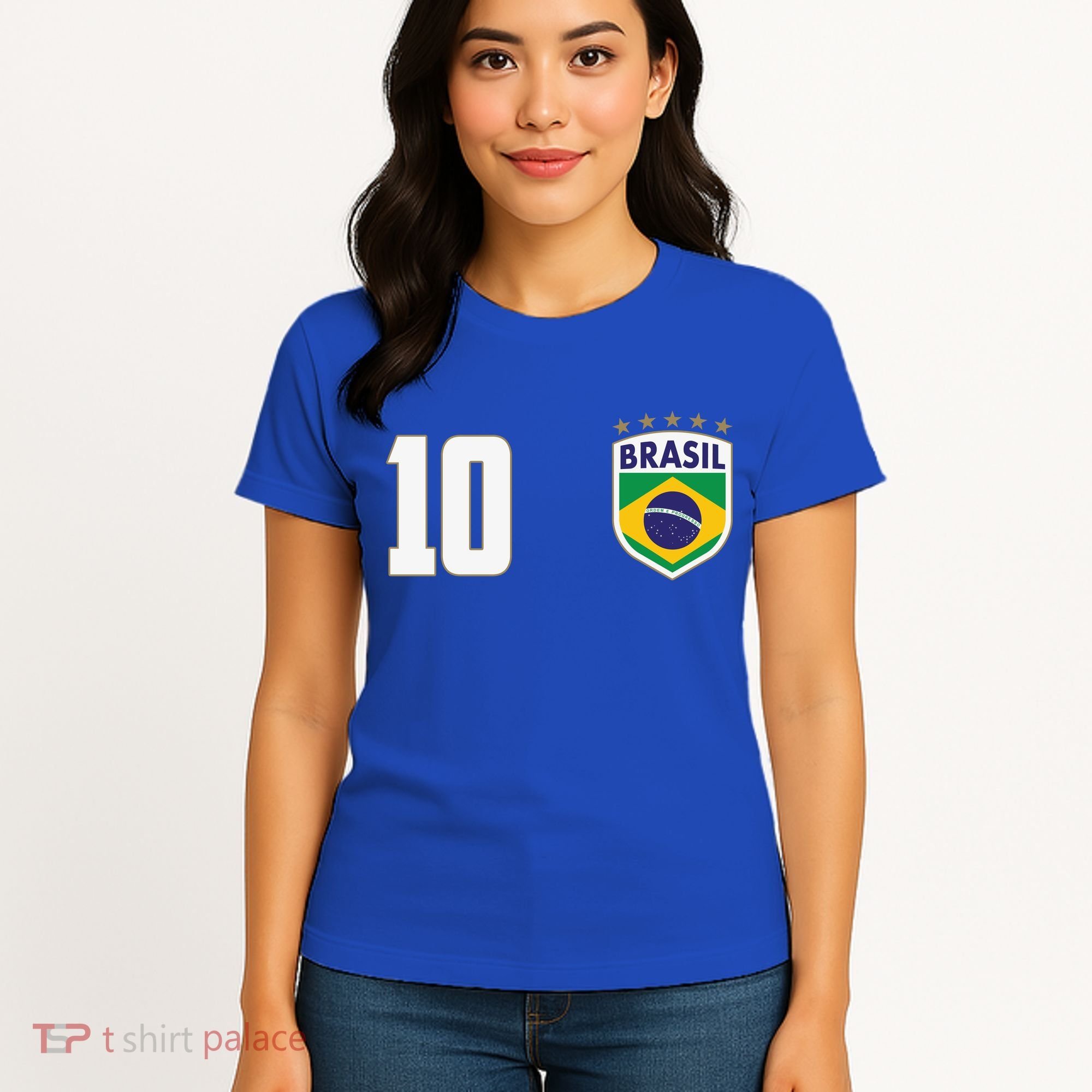 Brasil World Cup Soccer Emblem Jersey Women's T-Shirt