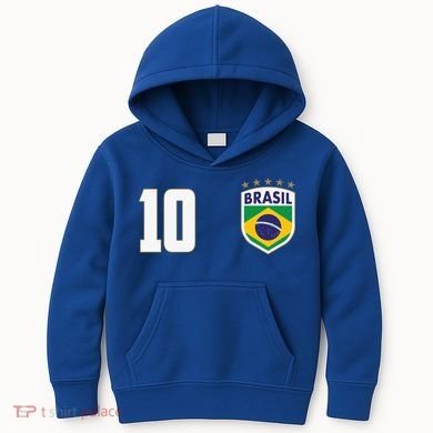 Brasil World Cup Soccer Emblem Jersey Kids Hoodie