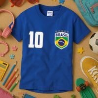 Brasil World Cup Soccer Emblem Jersey Kids T-Shirt thumb 3
