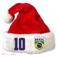 Brasil World Cup Soccer Emblem Jersey Santa Hat thumb 0