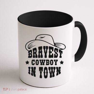 Bravest Cowboy In Town Coffee Mug back