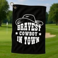 Bravest Cowboy In Town Golf Towel thumb 1