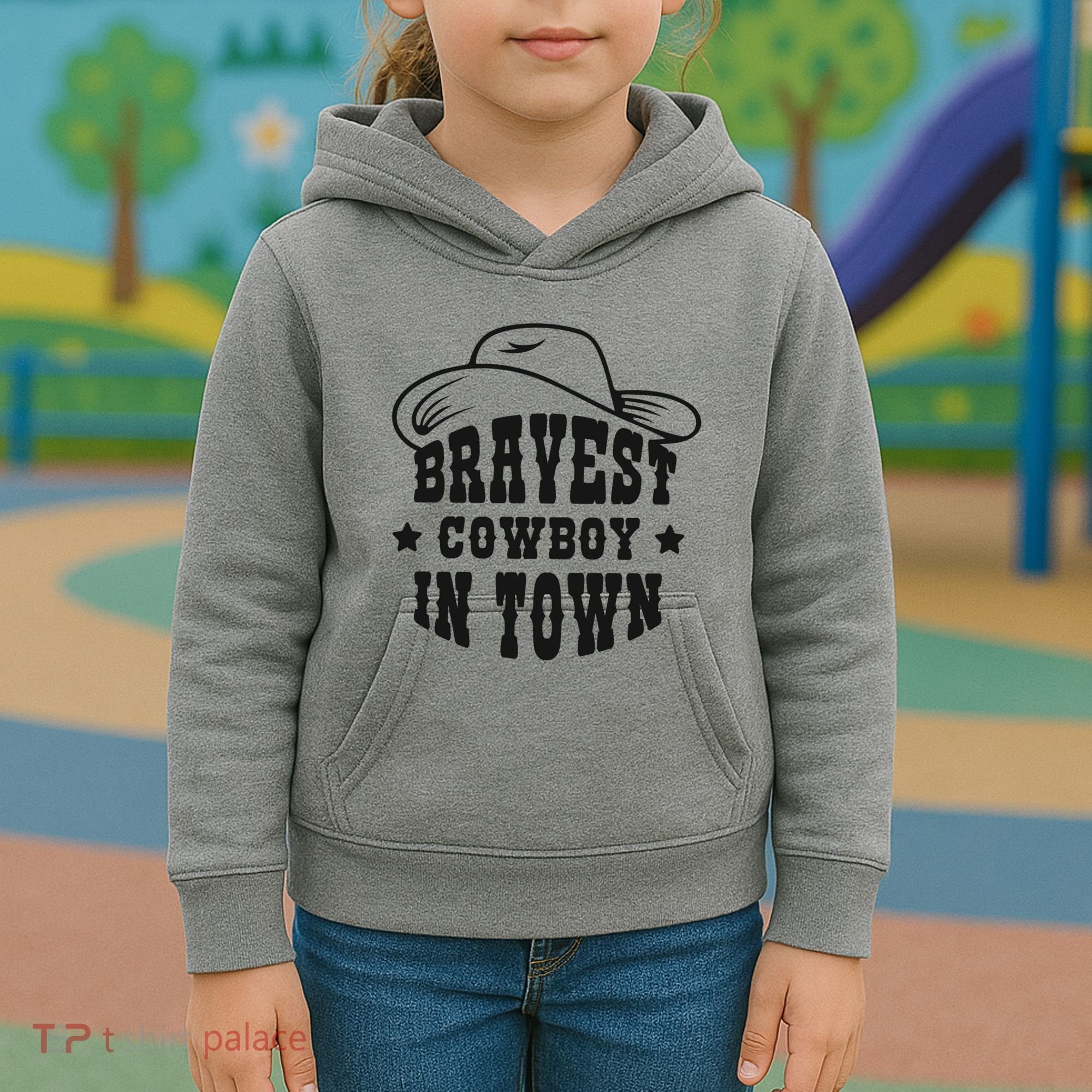 Bravest Cowboy In Town Kids Hoodie