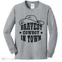 Bravest Cowboy In Town Kids Long Sleeve Shirt thumb 0