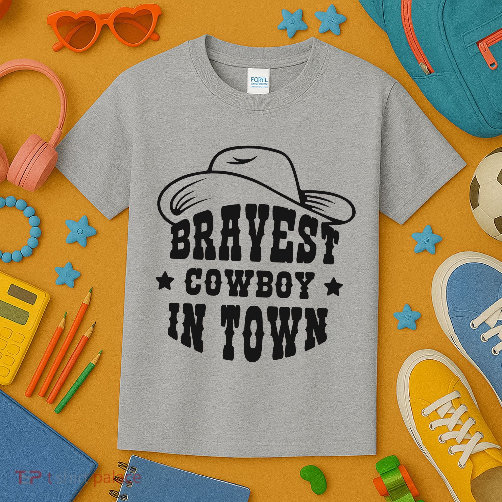Bravest Cowboy In Town Kids T-Shirt