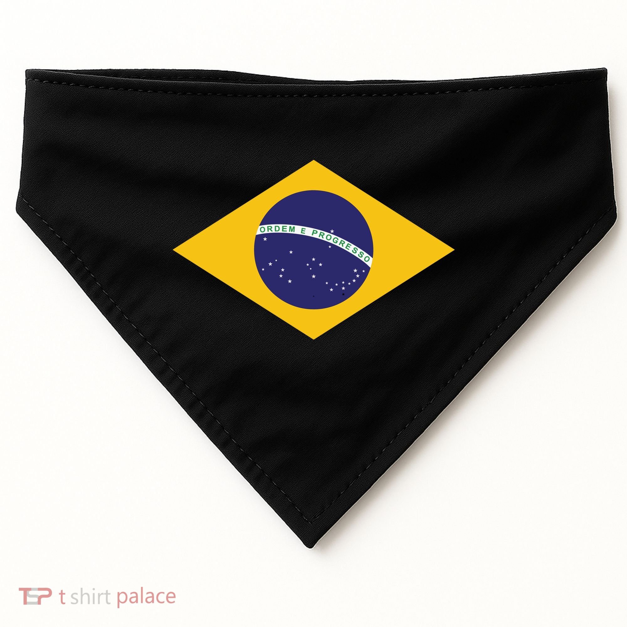 Brazil National Flag USA-Made Doggie Bandana