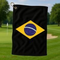 Brazil National Flag Golf Towel thumb 1
