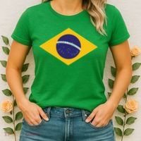 Brazil National Flag Women's T-Shirt thumb 2