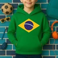 Brazil National Flag Kids Hoodie thumb 2