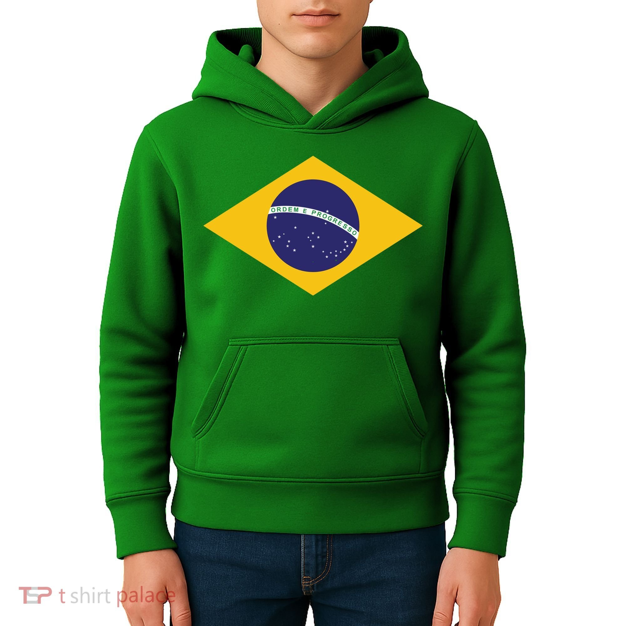 Brazil National Flag Kids Hoodie
