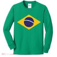 Brazil National Flag Kids Long Sleeve Shirt thumb 0