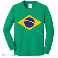 Brazil National Flag Kids Long Sleeve Shirt thumb 0