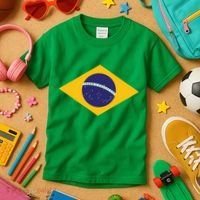 Brazil National Flag Kids T-Shirt thumb 3