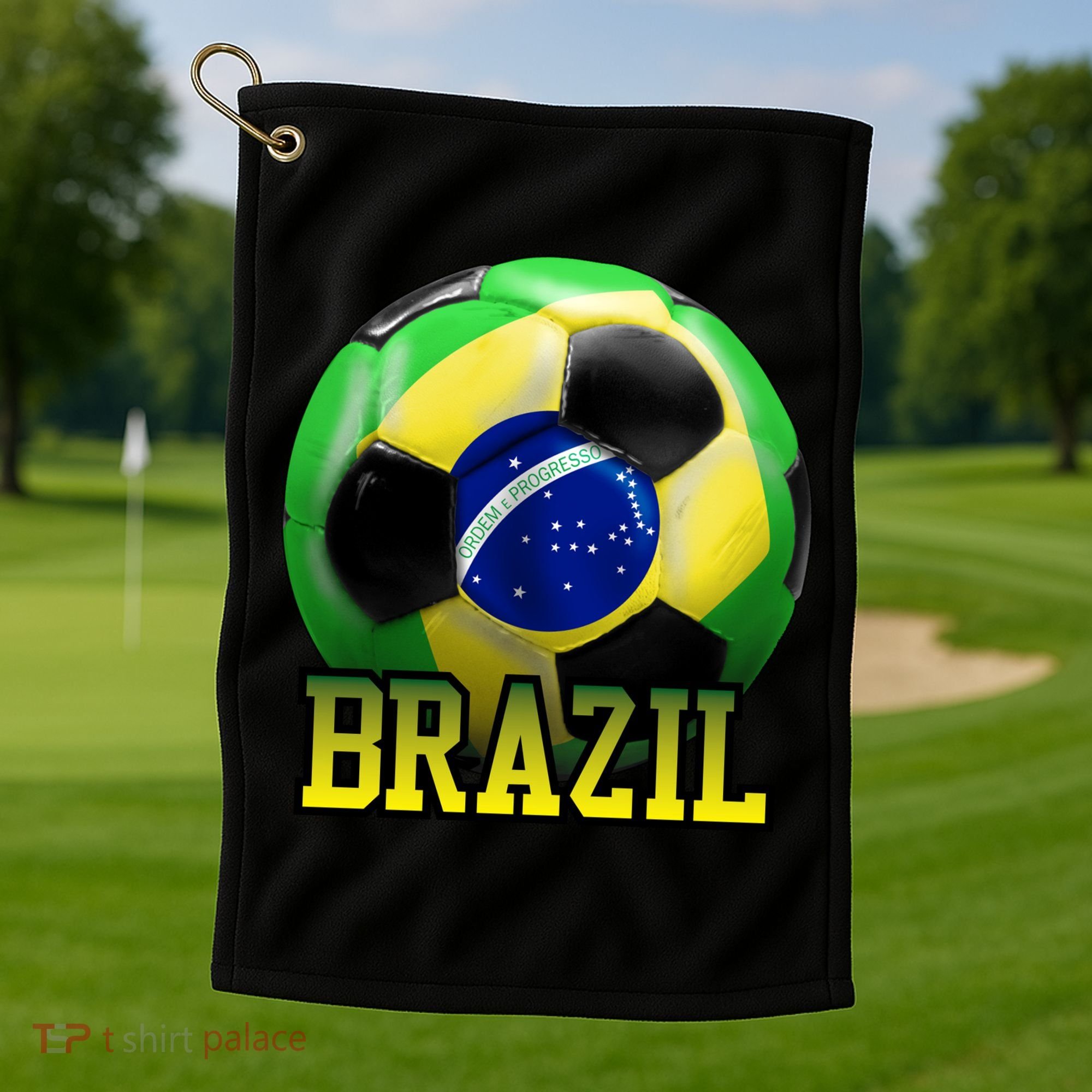Brazil Soccer Logo Golf Towel