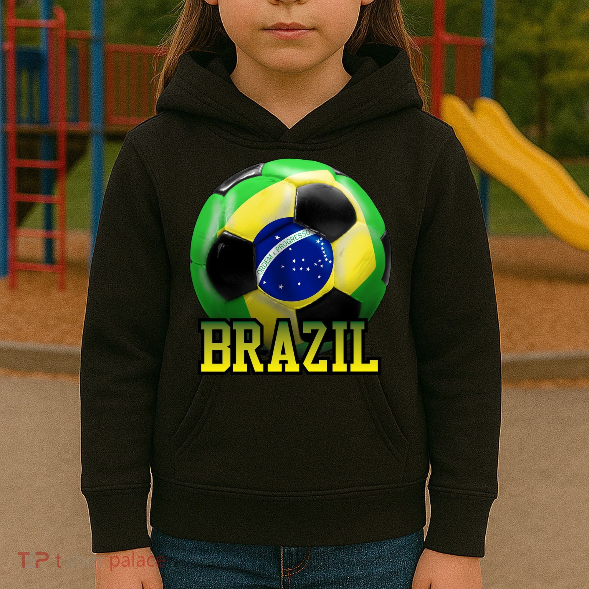 Brazil Soccer Logo Kids Hoodie