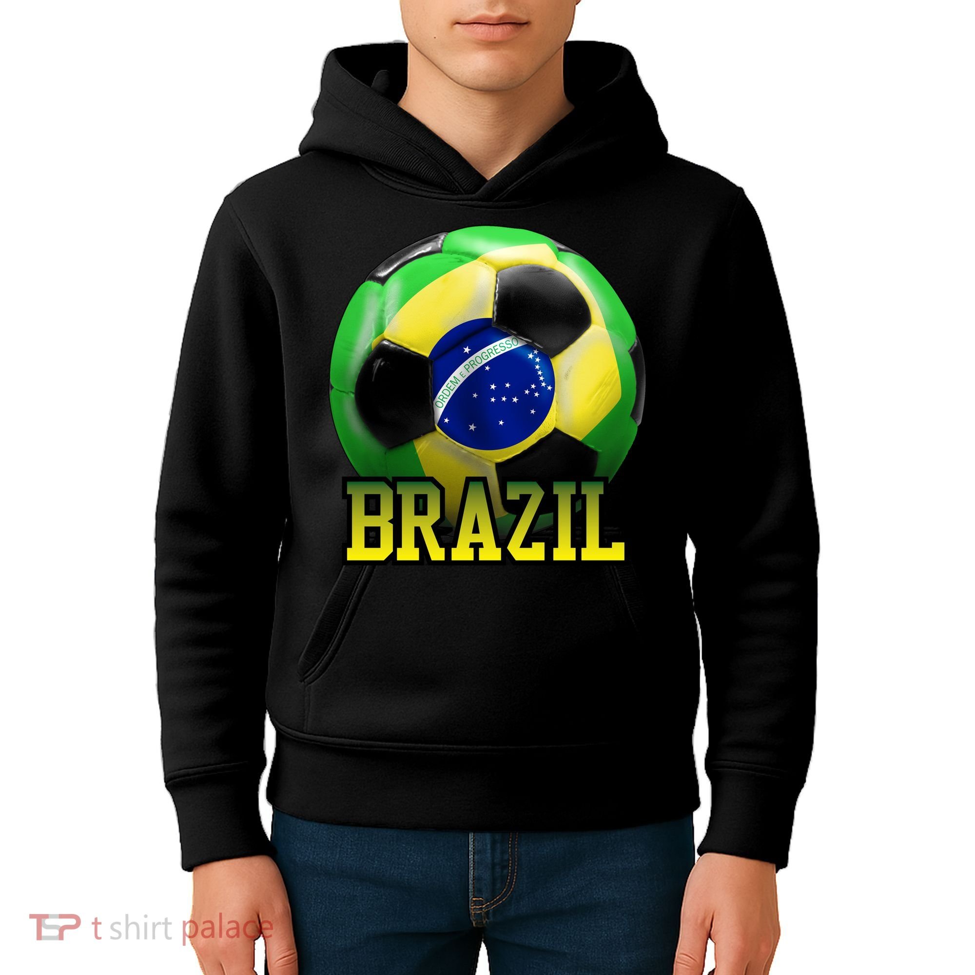 Brazil Soccer Logo Kids Hoodie