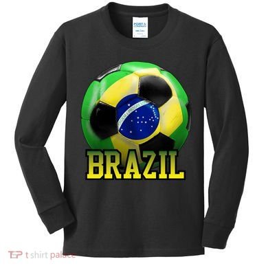 Brazil Soccer Logo Kids Long Sleeve Shirt