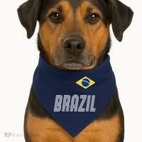 Brazil Soccer Team Jersey Flag USA-Made Doggie Bandana thumb 1