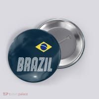 Brazil Soccer Team Jersey Flag Button thumb 0