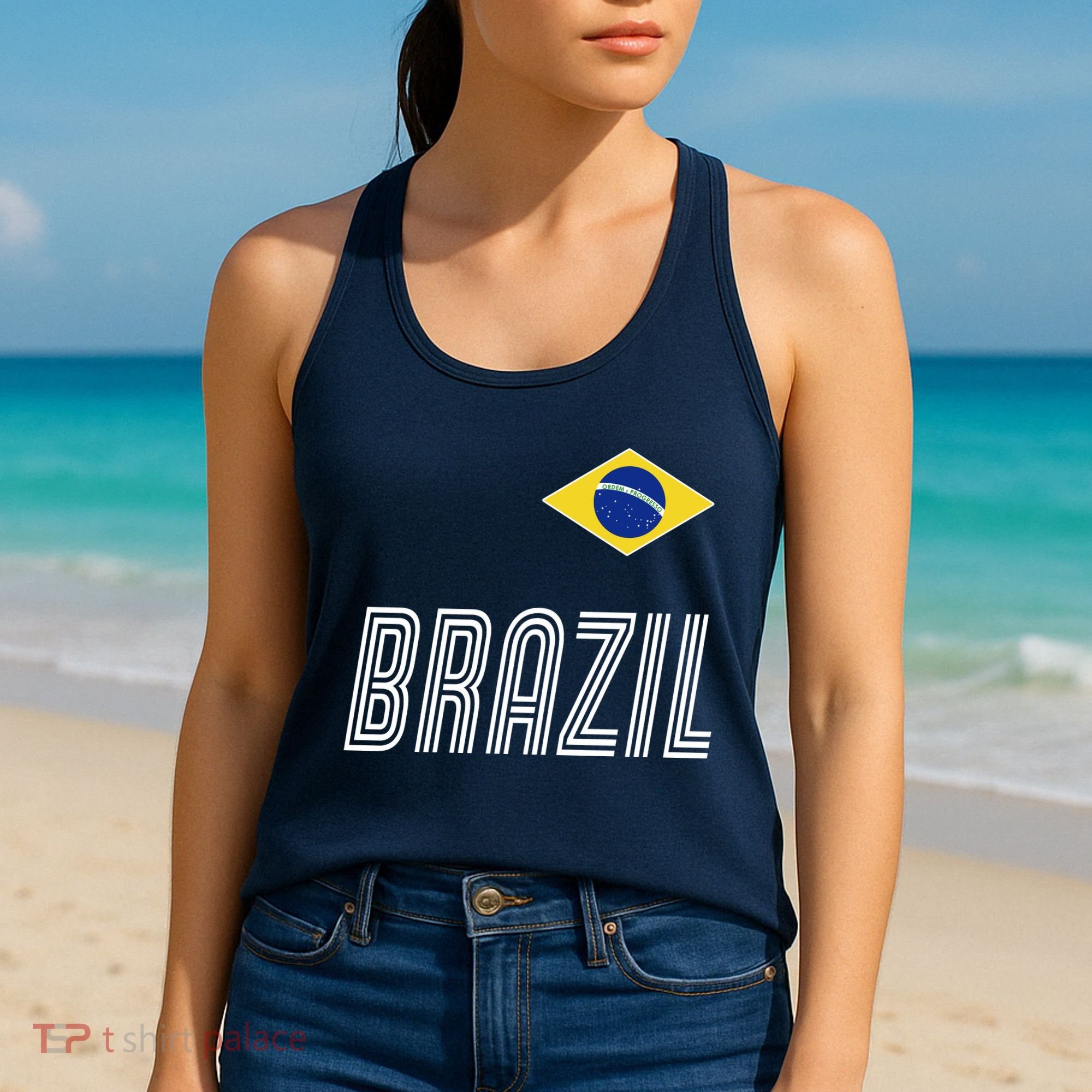 Brazil Soccer Team Jersey Flag Women's Tank Top