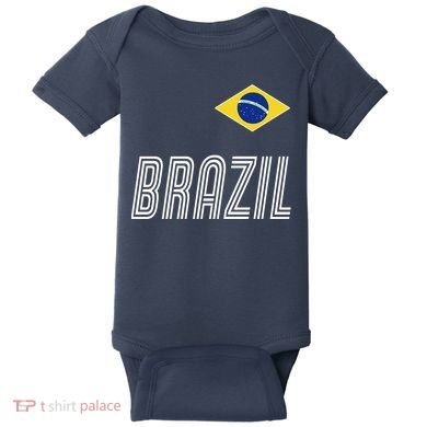 Brazil Soccer Team Jersey Flag Baby Bodysuit
