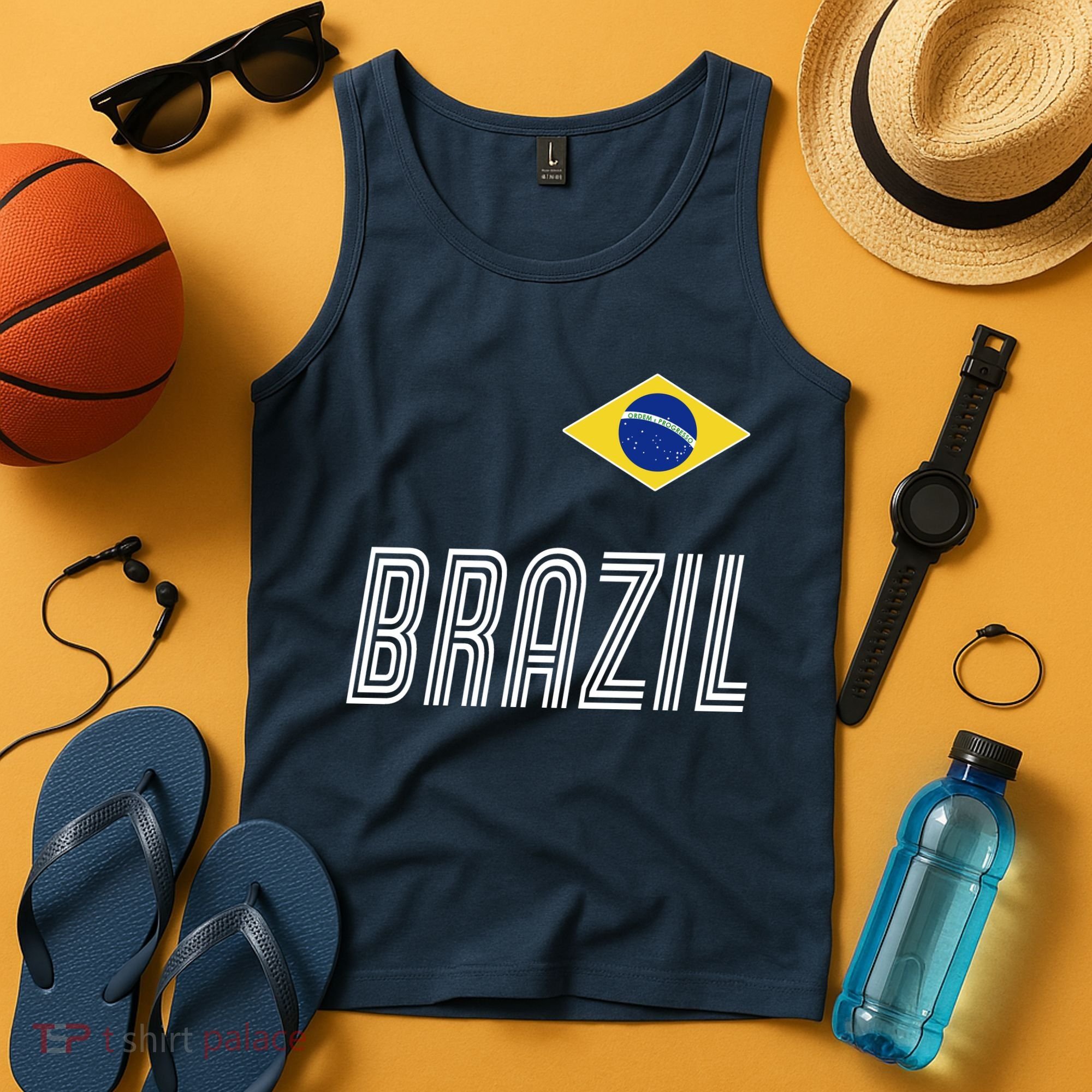 Brazil Soccer Team Jersey Flag Tank Top