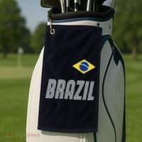 Brazil Soccer Team Jersey Flag Golf Towel thumb 2