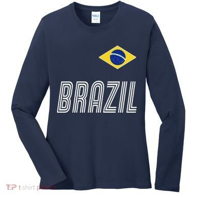 Brazil Soccer Team Jersey Flag Women's Long Sleeve Shirt