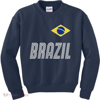 Brazil Soccer Team Jersey Flag Kids Sweatshirt