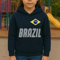 Brazil Soccer Team Jersey Flag Kids Hoodie thumb 3