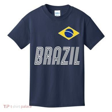 Brazil Soccer Team Jersey Flag Kids T-Shirt