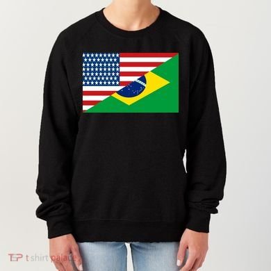Brazil USA American Flag Women's Sweatshirt