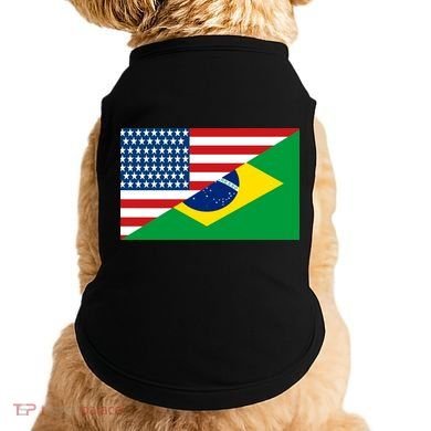 Brazil USA American Flag Doggie Tank
