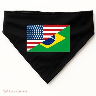 Brazil USA American Flag USA-Made Doggie Bandana