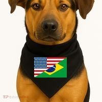 Brazil USA American Flag USA-Made Doggie Bandana thumb 1