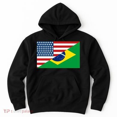 Brazil USA American Flag Hoodie