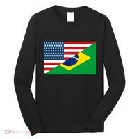 Brazil USA American Flag Long Sleeve Shirt thumb 0