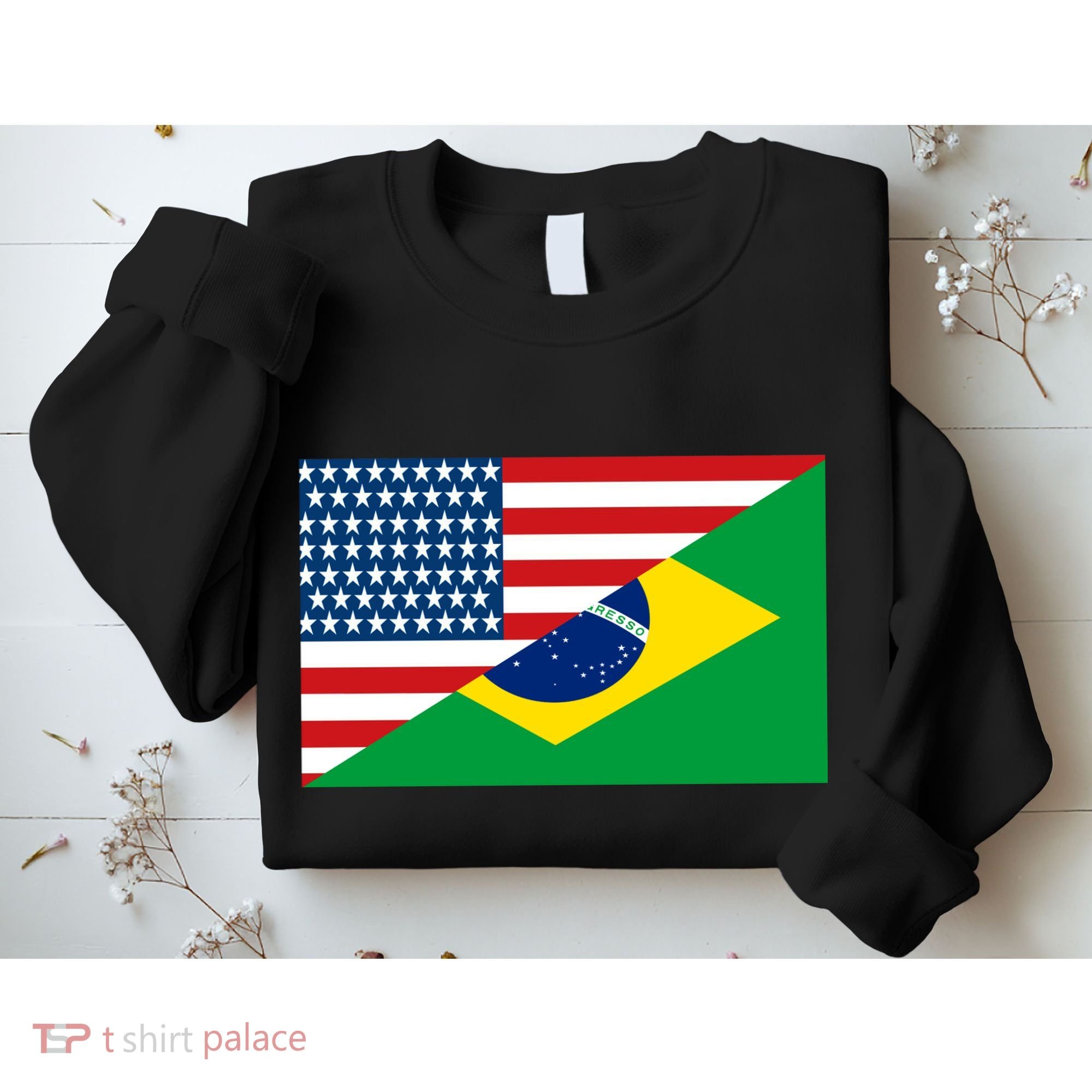 Brazil USA American Flag Sweatshirt