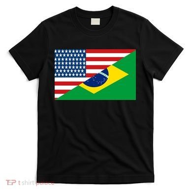 Brazil USA American Flag T-Shirt